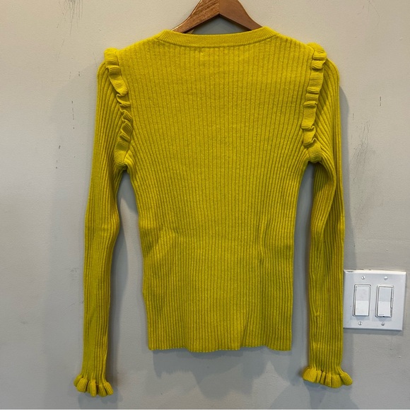 See By Chloe Yellow Ruffled Long Sleeve Alpaca Sweater. Size Small - Picture 5 of 8